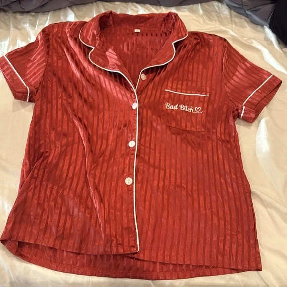 Burnt Orange Striped Pajama Set - Picture 4 of 7